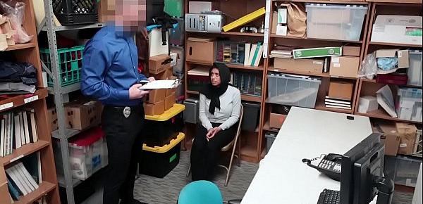  Muslim teen with huge tits busted stealing from a store